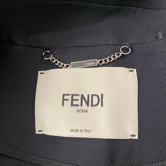 Fendi Sleeveless Silk Blend Dress in Black - Picture 7 of 8